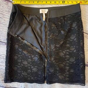 Laundry By Shelli Segal Women's Black Floral Lace Pencil Skirt